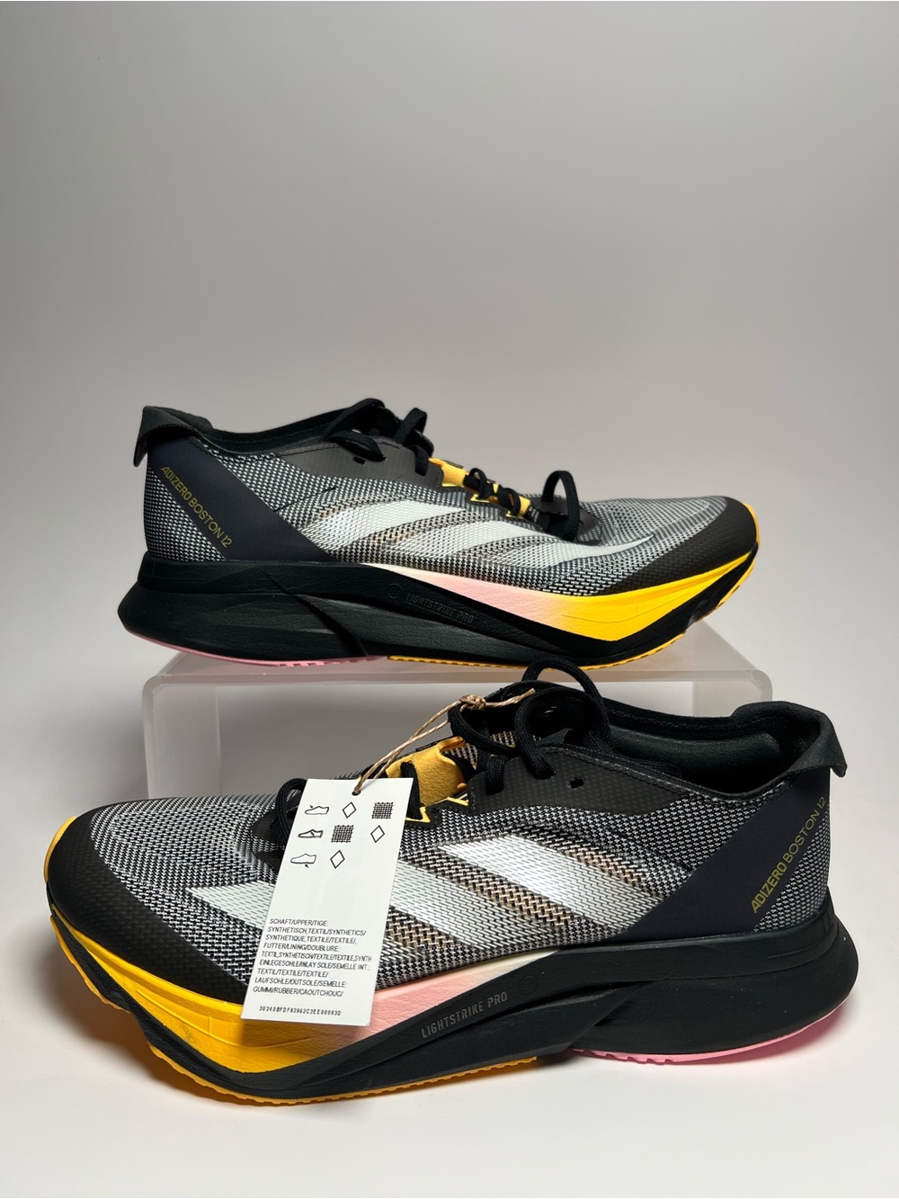 ADIDAS Adizero Boston 12 M Black Running Shoes IF9212 Mens / Womens